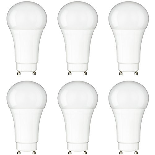 Sunlite A19/GU24/LED/10W/D/E/40K/6PK LED 10W -60W Equivalent- Frosted A19 Light Bulbs, 4000K Cool White Light, GU24 Base, 6 Pack