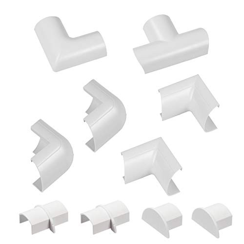 D-Line Mini Cable Trunking Clip-Over Accessory Multipack | Join Multiple LENGTHS Of 30x15mm Mini Cable Cover | 10 Piece Electrical Trunking Accessory Multipack - White