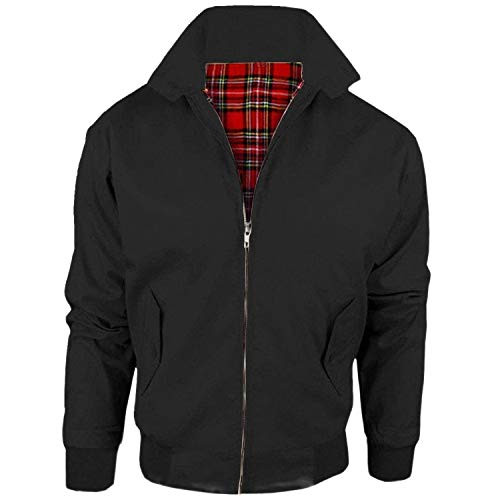 Men's Harrington Classic Vintage Retro 1970's Bomber Mod Jacket Sizes S-XL Black