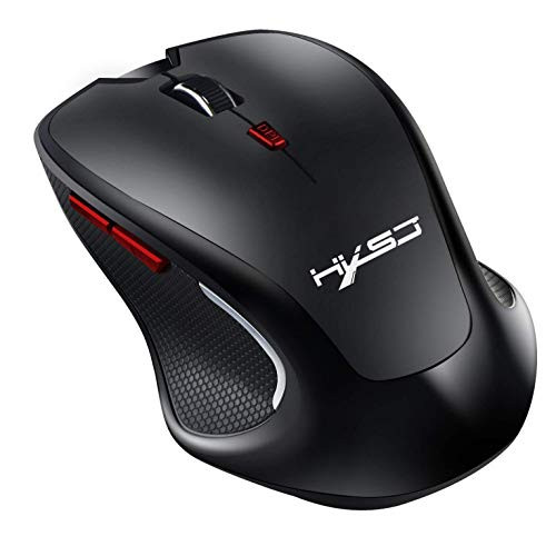 ZQCM Gaming Mouse, Wireless Mouse Optical Mouse Four-Speed DPI Adjustable Mouse Suitable for Laptop, Computer, Support Office and Game Support, Black, 6 Key