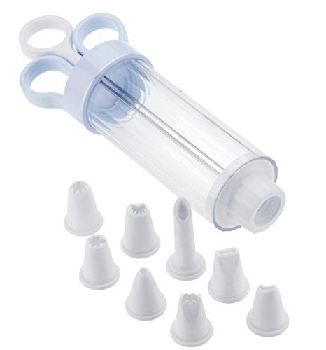 Chef Aid 10E99889 Icing Syringe with 8 Nozzles, White