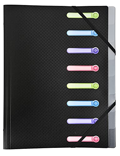 Exacompta PP Multipart File, A4, 8 Sections - Black