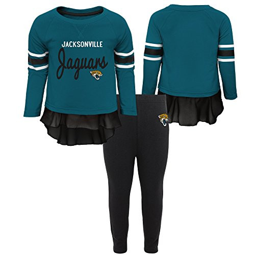 NFL Jacksonville Jaguars Kids "Mini Formation" Long Sleeve Top  and  Legging Set Jag Teal, Kids Medium-5-6- NFL Jacksonville Jaguars Kids "Mini Formation" Long Sleeve Top  and  Legging Set Jag Teal, Kids Medium-5-6-