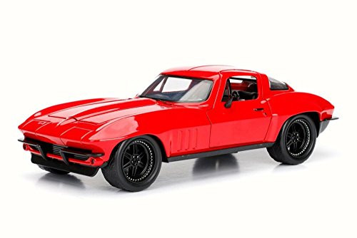 Jada 98434 1: 24 Display - Fast  and  Furious 8 - Letty's 1966 Chevrolet Corvette 1Pc, Multicolor
