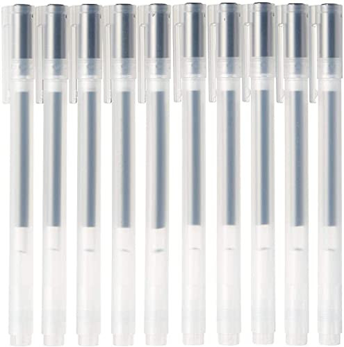 Muji Gel Ink Ballpoint Pen Cap Type 10-Pieces Set, 0.5 mm Nib Size, Blue/Black