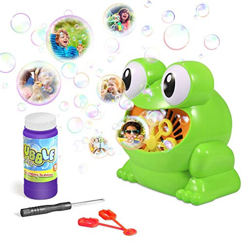 Bubble Machine, Automatic Bubble Machine for Kids, Durable Frog Bubble Maker Bubble Blower 800 plus Bubbles Per Minute Bubble Toys for Kids Toddler with Bubble Solution Birthday Gifts for Baby Boys Girls Bubble Machine, Automatic Bubble Machine for Kids, Durable Frog Bubble Maker Bubble Blower 800 plus Bubbles Per Minute Bubble Toys for Kids Toddler with Bubble Solution Birthday Gifts for Baby Boys Girls