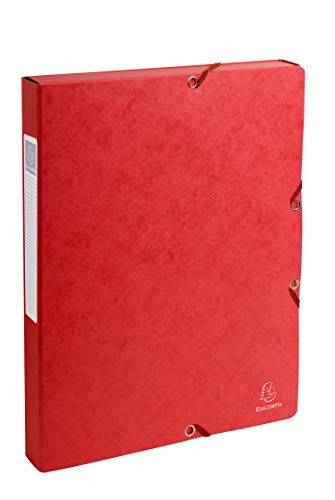 Exacompta Pressboard Filing Box, 600 GSM, 25 mm Spine, A4 - Red