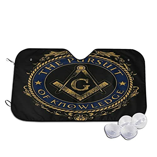 Masonic Symbols Freemasonry Car Windshield Sun Shade Universal Fit Car Sunshade Blocks UV Rays Sun Visor Protector Sunshade to Keep Your Vehicle Cool and Damage Free Car Accessories