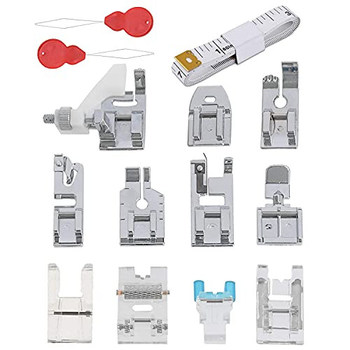 11Pcs Presser Feet Sewing Machine Zipper Foot Set for Low Shank Singer, Brother, Janome, Babylock, Kenmore, Euro-Pro, Juki, Bernina and New Home Sewing Machines, Come with Threader and Measuring Tape 11Pcs Presser Feet Sewing Machine Zipper Foot Set for Low Shank Singer, Brother, Janome, Babylock, Kenmore, Euro-Pro, Juki, Bernina and New Home Sewing Machines, Come with Threader and Measuring Tape