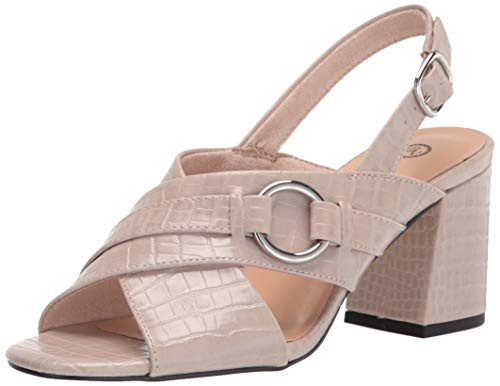 Bella Vita Women's Block Heel Sandal Heeled, Natural Croco, 7 Wide