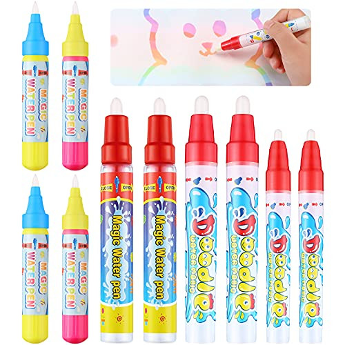 10 Pieces Magic Replacement Water Pen Water Doodle Pens Water Mat Pens Water Pen Drawing Doodle Pens Water Painting Pens for Doodle Mat Water Book