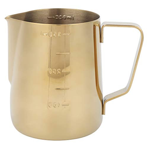 Milk Frothing Pitcher, Espresso Machines Cup Stainless Steel Measuring Cup Steaming Pitchers -M-