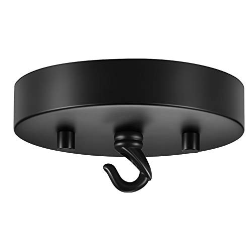 Canomo 5 Inches Chandelier Canopy Kit, Ceiling Canopy Pendant Light Kit, 50lb Rated Ceiling Base Plate with All Mounting Hardware for Pendant Light or Chandelier, Black