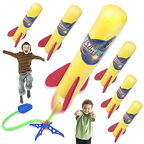 SVOOTAY Rocket Launchers Toy for Kids, Outdoor Stomp Jump Dueling Launcher Rockets for Kids with Launcher and 6 Foam Rockets, Rocket Great for Summer Activity Game Party Boy Girl Age 3 4 5 6 and Up SVOOTAY Rocket Launchers Toy for Kids, Outdoor Stomp Jump Dueling Launcher Rockets for Kids with Launcher and 6 Foam Rockets, Rocket Great for Summer Activity Game Party Boy Girl Age 3 4 5 6 and Up