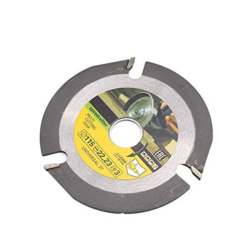 Benliu Wood Carving Disc 4.5 Inch for Angle Grinder, 3 Teeth Woodcarving Circular Saw Blade for Cutting, Sculpting and Shaping, 7/8" Arbor 1 Pcs