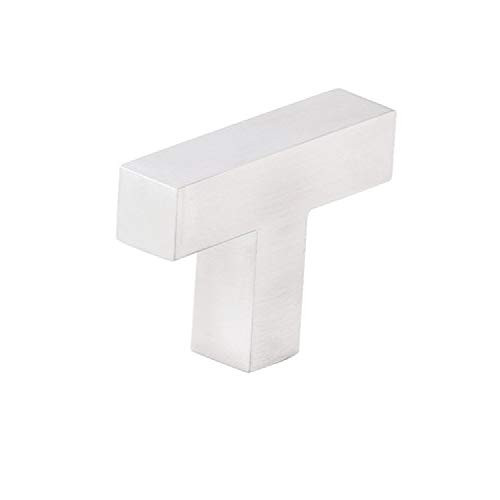 Leydebong 5 Pack T Bar Single Hole Knobs Cabinet Pull Drawer Handle Stainless Steel Modern Hardware for Kitchen and Bathroom Cabinets Cupboard -2in Single Hole-
