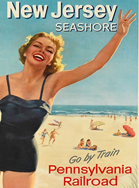 A SLICE IN TIME New Jersey Seashore Go by Train Pennsylvania Railroad Jersey Shore New Jersey United States of America Vintage Travel Advertisement Art Poster Print. Poster Measures 10 x 13.5 inches A SLICE IN TIME New Jersey Seashore Go by Train Pennsylvania Railroad Jersey Shore New Jersey United States of America Vintage Travel Advertisement Art Poster Print. Poster Measures 10 x 13.5 inches