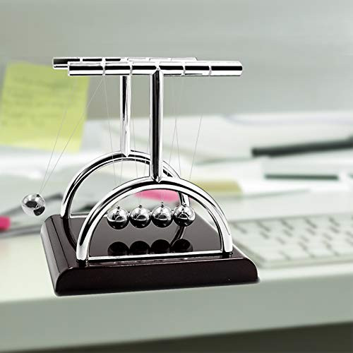 Newtons Cradle Balance Ball Swinging Balls Physics Science Pendulum Balls Newtons Balls for Desk Gadgets Office Desk Decorations Toys, T-Shape -s-