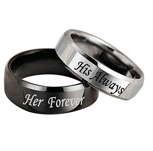 Hanbintod Matching Set Couple Rings His Always and Her Forever Promise Rings Engagement Band,Valentine's Day Gifts -Men, 9- Hanbintod Matching Set Couple Rings His Always and Her Forever Promise Rings Engagement Band,Valentine's Day Gifts -Men, 9-