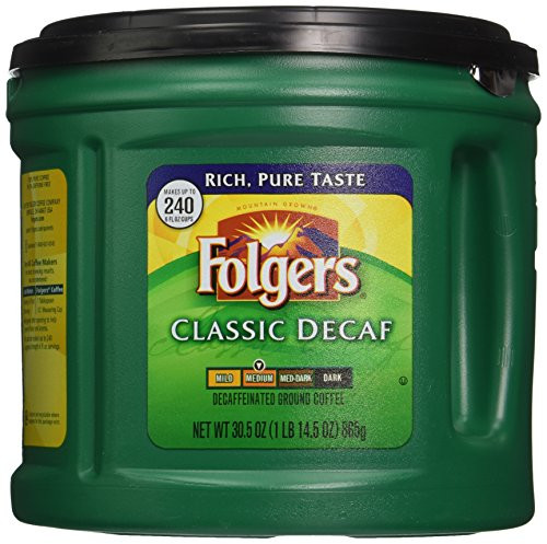 Folgers Classic Decaf Ground Coffee, Medium Roast, 30.5 Ounce