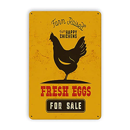 Farm Fresh Eggs,Chicken Yard Signs Chicken Coop Signs?Fresh Eggs for Sale?Chicken Stuff,Chicken Wall Plaque for Home Kitchen,Great Gift for Poultry,8x12in-196fe-12-