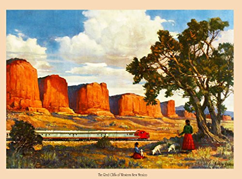 A SLICE IN TIME The red Cliffs of Western New Mexico Santa Fe Railroad Vintage Railways United States of America Travel Advertisement Art Poster Print. Poster Measures 10 x 13.5 inches A SLICE IN TIME The red Cliffs of Western New Mexico Santa Fe Railroad Vintage Railways United States of America Travel Advertisement Art Poster Print. Poster Measures 10 x 13.5 inches
