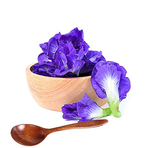 Tea Herb : Pure Dried Butterfly Pea Flowers Blue Tea Clitoria Flower Herbal Retreat 100 percent Organic Nontoxic, GMO Free, 1.80 Oz. Safe And Healthy in Zipper Bag Packaging Get Free a Wooden Scoop Spoon