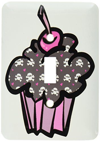 3dRose lsp_106950_1"Goth Skull And Bones Cupcake" Single Toggle Switch Multicolor