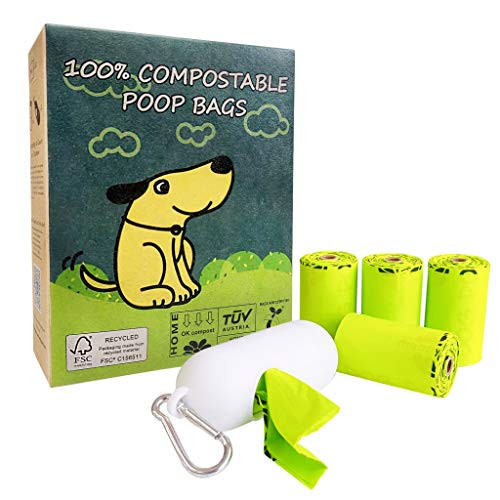 moonygreen Dog Poop Bag, Home Compostable Pet Waste Bags, Vegetable-Based Eco-Friendly, Unscented, Compostable, Extra Thick, Leak Proof, Size 9 x 13 Inches, 60 Count with Dispenser. moonygreen Dog Poop Bag, Home Compostable Pet Waste Bags, Vegetable-Based Eco-Friendly, Unscented, Compostable, Extra Thick, Leak Proof, Size 9 x 13 Inches, 60 Count with Dispenser.