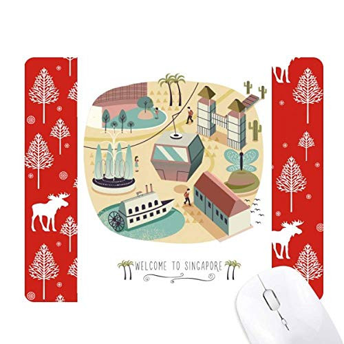 Singapore Theme Park Cable Car Christmas Woods Forest Deer Elk Mouse Pad