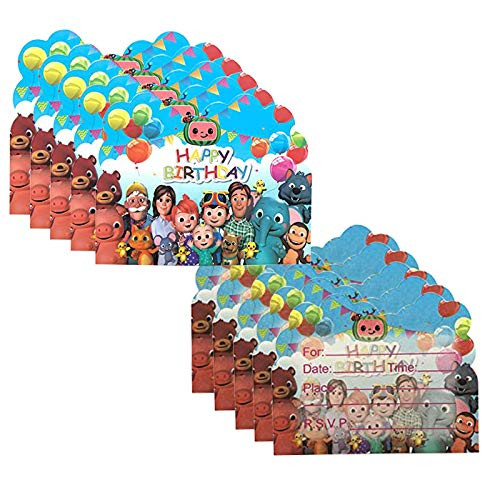 Cocomelons Invitations Cards ,Cocomelons Themed Party Supplies for Kids, Birthday Party Supplies-30pcs-