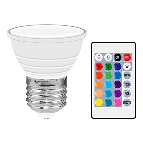 YYID RGB LED Light Bulb, Color Changing Light Bulb, 450LM Dimmable 10W E27 Bulb Base RGBW, Mood Light Flood Light Bulb -Timing Infrared Remote Control Included