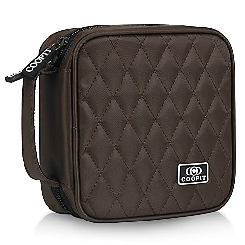 CD Case, COOFIT DVD Storage 40 Capacity CD Case Holder DVD Case CD Storage Case CD Cases DVD Holder Organizer -40 Capacity, Brown-