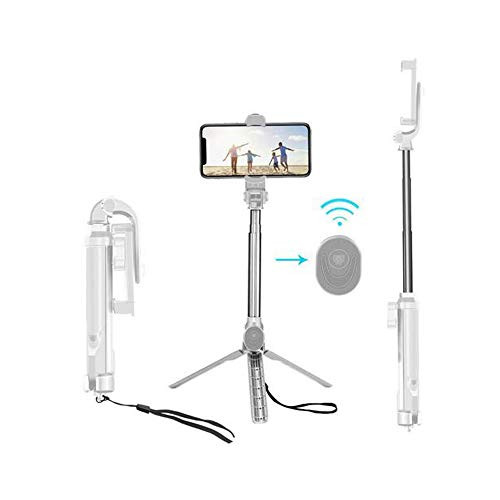 YANLE Selfie Stick/Tripod for Cell Phone, Flexible Extendable Tripod Stand with Bluetooth Wireless Remote, Portable Adjustable Tripod Cell Phone Holder for Selfies, Photography, Video and Lectures
