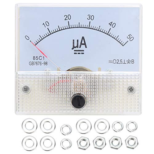 Ammeter, Analog Ammeter, 85C1 DC0-50UA Pointer DC Ammeter Head Ampere Meter Line Circuit Measuring Device with Simple Structure