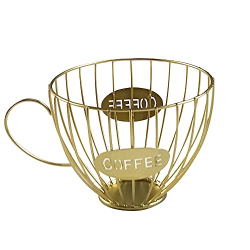 K Cup Holder Large Capacity Espresso Coffee Pod Holder and Organizer Mug Coffee Mug Storage Basket for Counter Coffee Table Bar Coffee Pod Capsule Storage