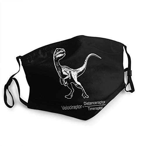 Velociraptor Funny Science Face Mask Washable with Nose Wire Adjustable Bandanas for Men Women Black