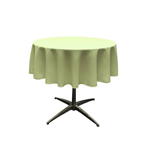 LA Linen Polyester Poplin Tablecloth 51-Inch Round, Sage