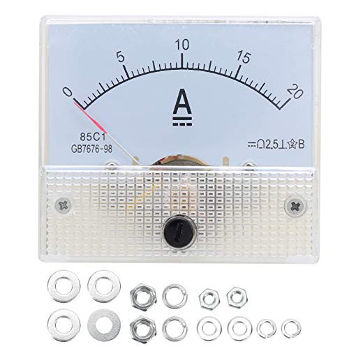 85C1 DC 0-20A Pointer Ammeter Analog Current Panel Meter Amp Meter Current Ammeter Electrical Circuit Current Measuring Device Tool