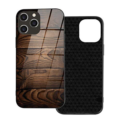Compatible with iPhone 12 pro max case?Chocolate?Vintage Rustic Illustration of Detailed Hardwood Floor Design Carpentry Themed Pattern,Brown.Shockproof [Full Body Protection- -6.7 inch-