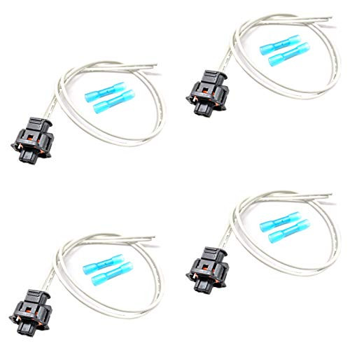 Duramax Fuel Injector Connector Harness 2-Wire Pigtail Wiring 4 PACK -REF  PT2183, 88988963- Fits 2004-2005-2006-2007 6.6L Diesel LLY LBZ