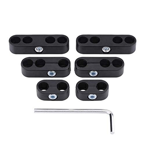 Qiilu 7mm 8mm Spark Plug Wire Separators Dividers Looms for Chevy Ford  and  Mopar-Black-