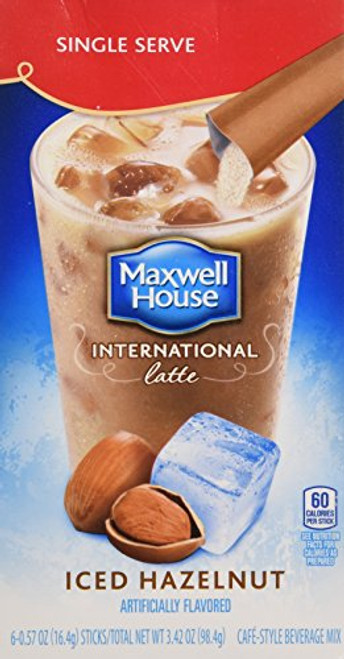 Maxwell House International Iced Hazelnut Latte 6 Single Servings (3 Pack)