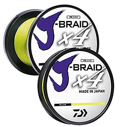 Daiwa, J-Braid x4 Braided Line, 300 Yards, 30 lbs.010" Diameter, Fluorescent Yellow