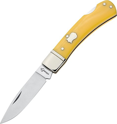 Boker Plus 01BO250Y Lockback Yellow Pocket Knife with 3 in. 440C Stainless Steel Blade