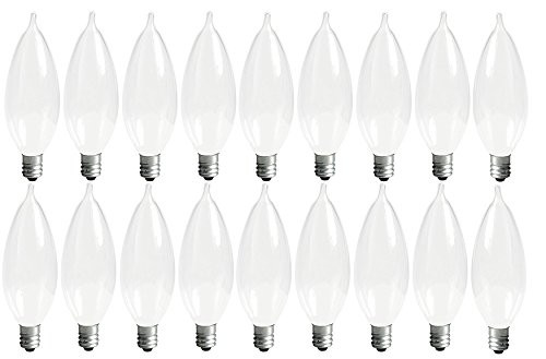 GE Lighting 75244 25-Watt 155-Lumen Bent Tip Light Bulb with Candelabra Base, 20-Pack