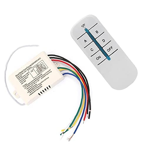 Wireless Light Wall Switch Remote Control 4 Ways ON/Off 220V Receiver Transmitter YAM-804 for Indoor Outdoor
