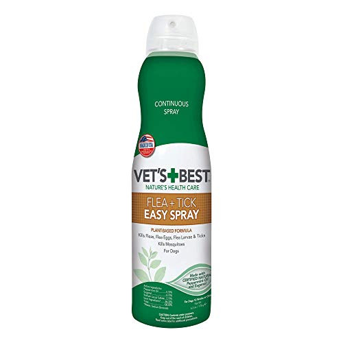Vet's Best Flea  and  Tick Easy Spray | Flea Treatment for Home | Flea Killer with Certified Natural Oils | 6.3 oz