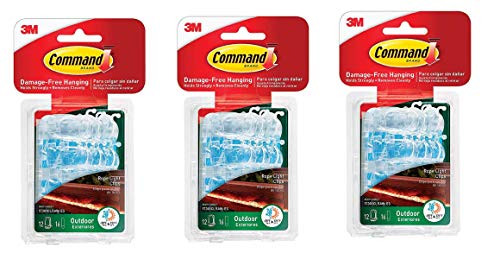 Command Outdoor Rope Light Clips with Foam Strips, Clear, 3 Pack, 36-Clips Total (17301CLRAW-ES)