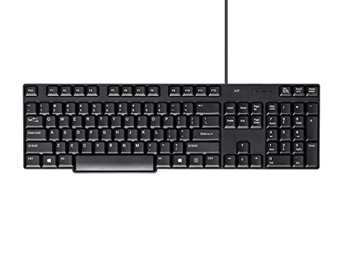 Monoprice USB Keyboard - Black, Spill Resistant Membrane, Comfortable, Standard Layout - Workstream Collection